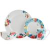 imageSpode Home Isabella 16 Piece Set  Vibrant Floral Pattern ampamp Blue Accents Fine Porcelain Plates ampamp Bowls for Casual Entertaining Weeknight Meals Spring Brunches ampamp Seasonal Celebrations Service for 4