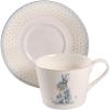 imageSpode Meadow Lane Teacup with Saucer  8Ounces  Porcelain TeaCoffee Cup  Beautiful Tea Set for Living Room Dcor and Tea Party  Blue Rim and Flower Border Design  Bunny Motif