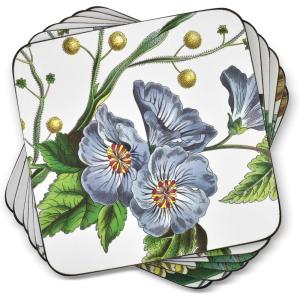 imagePimpernel Stafford Blooms Coasters  Set of 6 Square Cork Backed Drink Coasters with Floral Illustrations  Heat ampamp Stain Resistant Table Accessories for Spring Decor or Garden Inspired Settings