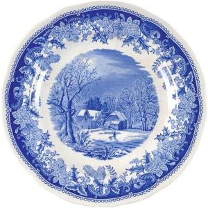 imageSpode Delamere Salad Plate Set of 4 8  Perfect for Thanksgiving and Other Special Occasions  Made in England from Fine Earthenware  Microwave and Dishwasher SafeBlue and White