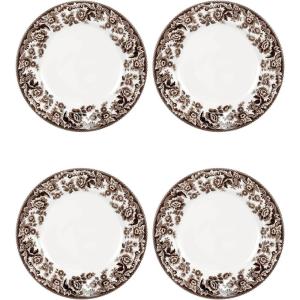 imageSpode Delamere Salad Plate Set of 4 8  Perfect for Thanksgiving and Other Special Occasions  Made in England from Fine Earthenware  Microwave and Dishwasher SafeBrown and White