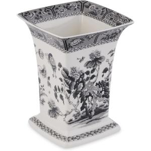 imageSpode Heritage India Square Vase  875quot Porcelain Decorative Vase with 1815 Archive Pattern Black ampamp White Classic Farmhouse Accent  Collectible Centerpiece in Gift Box