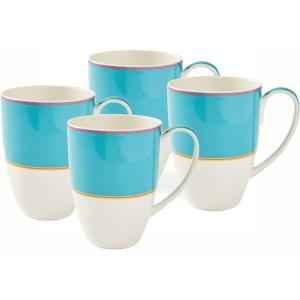 imageSpode Kit Kemp 17oz Mug  Calypso Turquoise Coffee ampamp Tea Mug  Set of 4  Made from Porcelain  Dishwasher and Microwave Safe  Vibrant Dinnerware Ideal for SummerTurquoise