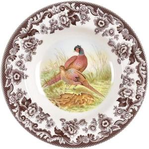 imageSpode Woodland Pheasant 9Inch Soup Bowl  Large Earthenware Bowl with Turkey Motif ampamp Flowers Border Thanksgiving Dinnerware Microwave and Dishwasher Safe  Ideal for Soup Salad PastaPheasant