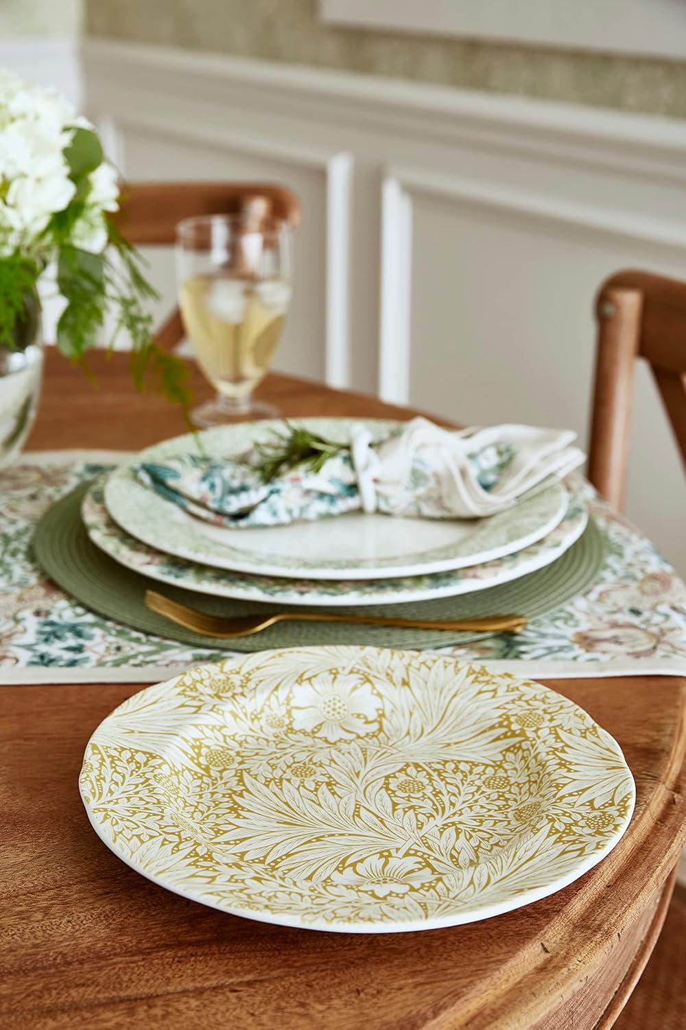 imageSpode Morris and Co Luncheon Plate  Set of 4 assorted Colors Plates for Dinner Salad and Appetizers  9Inch Plates Made of Earthenware  Serving Plate  Dishwasher Safe  Made in EnglandMulti Coloured