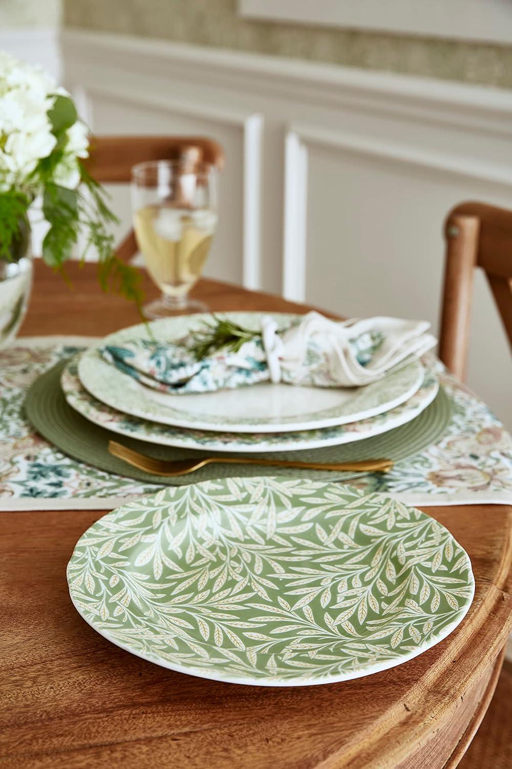imageSpode Morris and Co Luncheon Plate  Set of 4 assorted Colors Plates for Dinner Salad and Appetizers  9Inch Plates Made of Earthenware  Serving Plate  Dishwasher Safe  Made in EnglandMulti Coloured