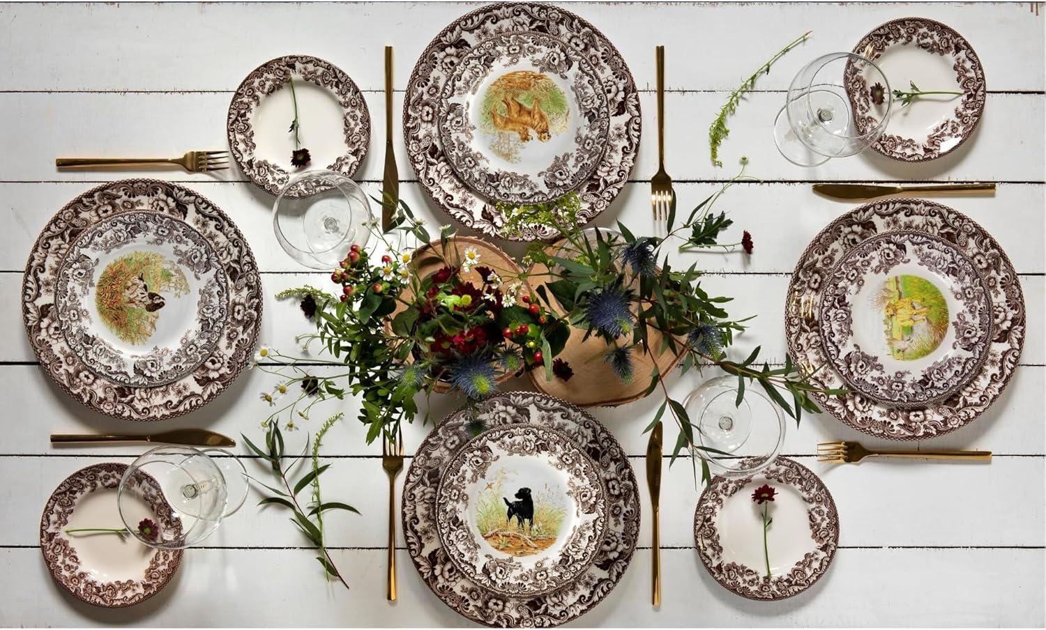 imageSpode Woodland Dinner Plate Rabbit  105 Inch  Hunting Cabin Lodge and Cottage Dcor  Made in England from Fine Earthenware  Microwave and Dishwasher SafeEnglish Springer Spaniel