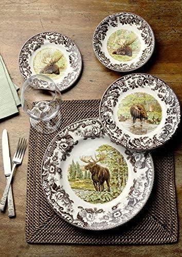 imageSpode Woodland Dinner Plate Rabbit  105 Inch  Hunting Cabin Lodge and Cottage Dcor  Made in England from Fine Earthenware  Microwave and Dishwasher SafeMajestic Moose