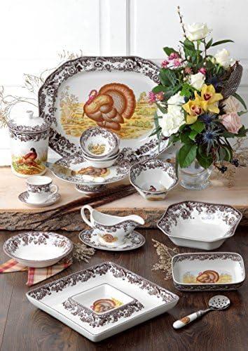 imageSpode Woodland Dinner Plate Rabbit  105 Inch  Hunting Cabin Lodge and Cottage Dcor  Made in England from Fine Earthenware  Microwave and Dishwasher SafeTurkey