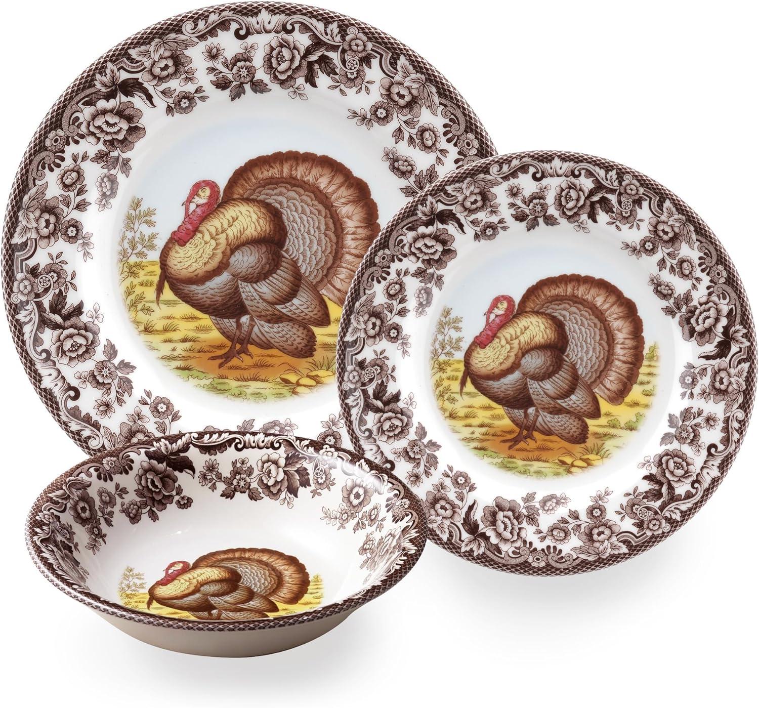 imageSpode Woodland Dinner Plate Rabbit  105 Inch  Hunting Cabin Lodge and Cottage Dcor  Made in England from Fine Earthenware  Microwave and Dishwasher SafeTurkey