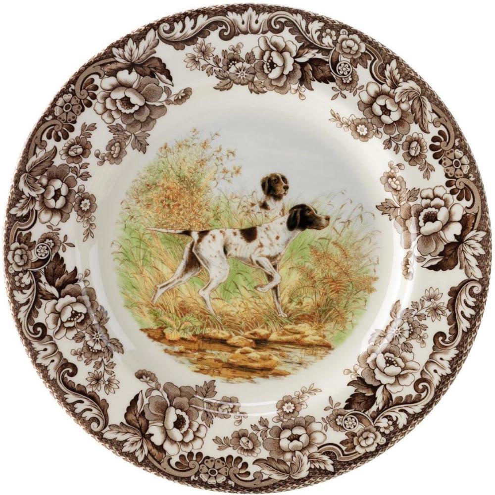 imageSpode Woodland Dinner Plate Rabbit  105 Inch  Hunting Cabin Lodge and Cottage Dcor  Made in England from Fine Earthenware  Microwave and Dishwasher SafeFlat Coated Pointer