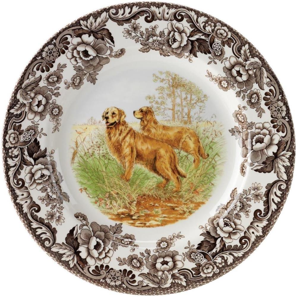 imageSpode Woodland Dinner Plate Rabbit  105 Inch  Hunting Cabin Lodge and Cottage Dcor  Made in England from Fine Earthenware  Microwave and Dishwasher SafeGolden Retriever