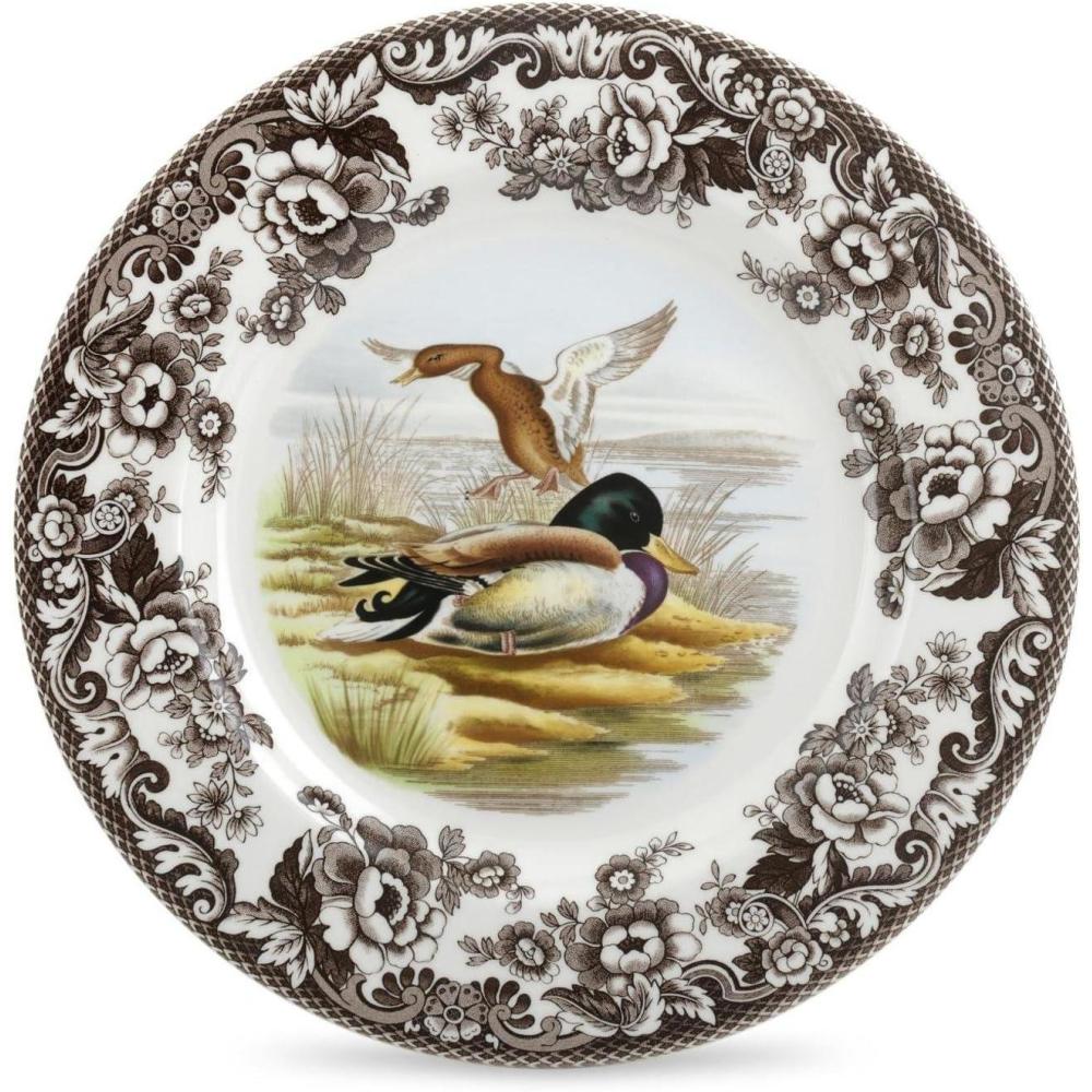 imageSpode Woodland Dinner Plate Rabbit  105 Inch  Hunting Cabin Lodge and Cottage Dcor  Made in England from Fine Earthenware  Microwave and Dishwasher SafeMallard