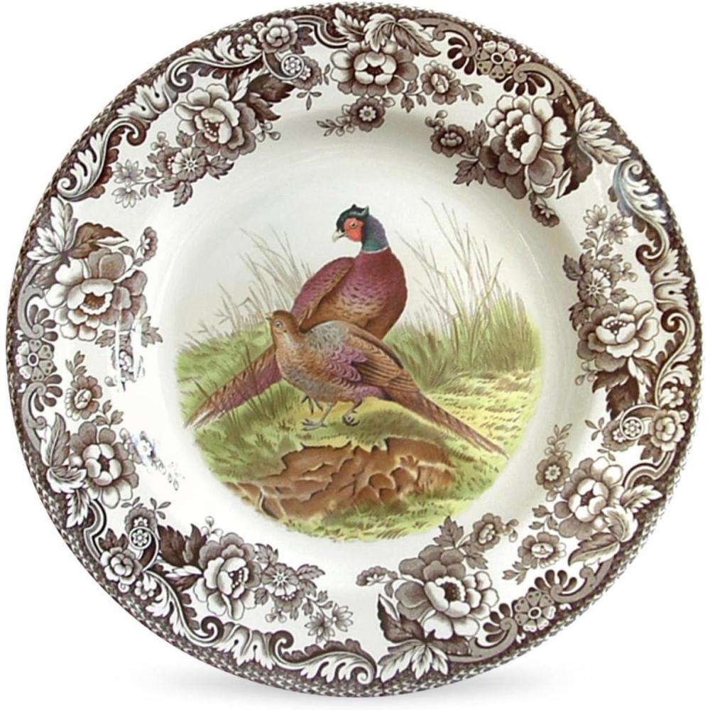 imageSpode Woodland Dinner Plate Rabbit  105 Inch  Hunting Cabin Lodge and Cottage Dcor  Made in England from Fine Earthenware  Microwave and Dishwasher SafePheasant