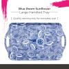 imagePimpernel Blue Room Sunflower Large Handled Tray  Rectangular Melamine Serving Tray with Blue Botanical Design ampamp Side Handles  Dishwasher Safe Platter for Snacks Drinks or Decorative Table Display189 x 116 x 1