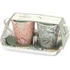 imagePimpernel Floral Porcelain Mug ampamp Tray Set  Porcelain ampamp Melamine Decorative Drinkware for Entertaining or Serving Hot Beverages  Elegant Gift for New Couples ampamp Housewarming
