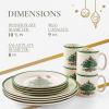 imageSpode Christmas Tree 12Piece Dinnerware Set Service for 4  Made in the UK New and Improved Fine Earthenware Holiday Dinner Set  Microwave ampamp Dishwasher Safe