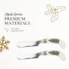 imageSpode Christmas Tree Cheese Spreaders Set of 4  475quot Stainless Steel Butter Knife with Porcelain Handle for Jam Pastry Butter Knife  Holiday Silverware ampamp Festive Kitchen Cutlery