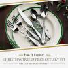 imageSpode Christmas Tree Collection 20Piece Stainless Steel Flatware Set  Holiday Cutlery Set  Dishwasher Safe Silverware  4 Dinner Forks Salad Forks Dinner Knives Tablespoons Teaspoons