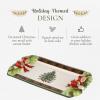 imageSpode Christmas Tree Figural Tartan Tray 12Inch Festive Serving Tray with Tartan Border Christmas Serving Tray  Fine Earthenware  Holiday Tableware for Desserts Appetizers Snacks