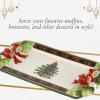 imageSpode Christmas Tree Figural Tartan Tray 12Inch Festive Serving Tray with Tartan Border Christmas Serving Tray  Fine Earthenware  Holiday Tableware for Desserts Appetizers Snacks