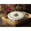 imageSpode Christmas Tree Gold Cake Stand  11quot Holiday Cake Plate for Cupcakes Cookies and Desserts  Porcelain Serving Dish with 22K Gold Accents Dishwasher Safe Christmas Tableware