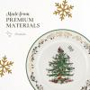 imageSpode Christmas Tree Gold Salad Plate Set of 4  8Inch Porcelain Dinner ampamp Appetizer Plate Christmas Dinnerware Microwave ampamp Dishwasher Safe Festive Collectible Seasonal Dining PlateChristmas Tree Gold Round Platter 12inch