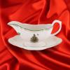 imageSpode Christmas Tree Gold Salad Plate Set of 4  8Inch Porcelain Dinner ampamp Appetizer Plate Christmas Dinnerware Microwave ampamp Dishwasher Safe Festive Collectible Seasonal Dining PlateChristmas Tree Sauce Boat and Stand