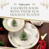 imageSpode Christmas Tree Gold Salad Plate Set of 4  8Inch Porcelain Dinner ampamp Appetizer Plate Christmas Dinnerware Microwave ampamp Dishwasher Safe Festive Collectible Seasonal Dining PlateFrench Country