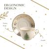 imageSpode Christmas Tree Gold Salad Plate Set of 4  8Inch Porcelain Dinner ampamp Appetizer Plate Christmas Dinnerware Microwave ampamp Dishwasher Safe Festive Collectible Seasonal Dining PlateChristmas Tree Gold Teacup and Saucer