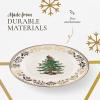 imageSpode Christmas Tree Gold Salad Plate Set of 4  8Inch Porcelain Dinner ampamp Appetizer Plate Christmas Dinnerware Microwave ampamp Dishwasher Safe Festive Collectible Seasonal Dining PlateChristmas Tree Gold 4Piece Place Setting