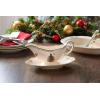 imageSpode Christmas Tree Gold Salad Plate Set of 4  8Inch Porcelain Dinner ampamp Appetizer Plate Christmas Dinnerware Microwave ampamp Dishwasher Safe Festive Collectible Seasonal Dining PlateChristmas Tree Sauce Boat and Stand