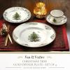 imageSpode Christmas Tree Gold Salad Plate Set of 4  8Inch Porcelain Dinner ampamp Appetizer Plate Christmas Dinnerware Microwave ampamp Dishwasher Safe Festive Collectible Seasonal Dining PlateGold Dinner Plate