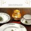 imageSpode Christmas Tree Gold Salad Plate Set of 4  8Inch Porcelain Dinner ampamp Appetizer Plate Christmas Dinnerware Microwave ampamp Dishwasher Safe Festive Collectible Seasonal Dining PlateChristmas Tree Gold Round Platter 12inch