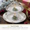 imageSpode Christmas Tree Gold Salad Plate Set of 4  8Inch Porcelain Dinner ampamp Appetizer Plate Christmas Dinnerware Microwave ampamp Dishwasher Safe Festive Collectible Seasonal Dining PlateChristmas Tree 2Tier Cake Stand