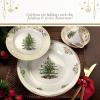 imageSpode Christmas Tree Gold Salad Plate Set of 4  8Inch Porcelain Dinner ampamp Appetizer Plate Christmas Dinnerware Microwave ampamp Dishwasher Safe Festive Collectible Seasonal Dining PlateGold Dinner Plate