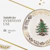 imageSpode Christmas Tree Gold Salad Plate Set of 4  8Inch Porcelain Dinner ampamp Appetizer Plate Christmas Dinnerware Microwave ampamp Dishwasher Safe Festive Collectible Seasonal Dining PlateChristmas Tree Gold 4Piece Place Setting