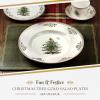 imageSpode Christmas Tree Gold Salad Plate Set of 4  8Inch Porcelain Dinner ampamp Appetizer Plate Christmas Dinnerware Microwave ampamp Dishwasher Safe Festive Collectible Seasonal Dining PlateFrench Country