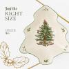 imageSpode Christmas Tree Platter  14Inch TreeShaped Serving Plate Fine Earthenware Holiday Tableware  Festive Party Server Seasonal Decor ampamp Collectible Gift  Christmas DinnerwareChristmas Tree Shaped Dish