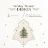 imageSpode Christmas Tree Platter  14Inch TreeShaped Serving Plate Fine Earthenware Holiday Tableware  Festive Party Server Seasonal Decor ampamp Collectible Gift  Christmas DinnerwareChristmas TreeShaped Platter