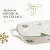 imageSpode Christmas Tree Platter  14Inch TreeShaped Serving Plate Fine Earthenware Holiday Tableware  Festive Party Server Seasonal Decor ampamp Collectible Gift  Christmas DinnerwareChristmas Tree Bread Basket
