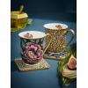 imageSpode Creatures of Curiosity 12oz Fine China Mug White Floral Pattern  Porcelain Tea ampamp Coffee Cup with 22ct Gold Handle and Rim  Elegant Vintage Inspired Drinkware Boxed for GiftingBlack Floral