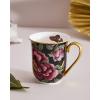 imageSpode Creatures of Curiosity 12oz Fine China Mug White Floral Pattern  Porcelain Tea ampamp Coffee Cup with 22ct Gold Handle and Rim  Elegant Vintage Inspired Drinkware Boxed for GiftingBlack Floral