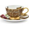 imageSpode Creatures of Curiosity Coupe Teacup ampamp Saucer Set Leopard Print  67oz Fine China Tableware with HandPainted 22ct Gold Rim ampamp Handle for Afternoon Tea Gifting or Display UseLeopard