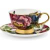 imageSpode Creatures of Curiosity Coupe Teacup ampamp Saucer Set Leopard Print  67oz Fine China Tableware with HandPainted 22ct Gold Rim ampamp Handle for Afternoon Tea Gifting or Display UseFloral
