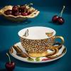 imageSpode Creatures of Curiosity Coupe Teacup ampamp Saucer Set Leopard Print  67oz Fine China Tableware with HandPainted 22ct Gold Rim ampamp Handle for Afternoon Tea Gifting or Display UseLeopard