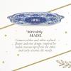 imageSpode Judaica Collection Oval Platter  14 Inch Blue ampamp White Porcelain Serving Tray for Roast Fish Vegetables Challah  Judaic Design Inspired by 1880s Manuscripts  Microwave ampamp Dishwasher SafeMatzoh