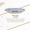 imageSpode Judaica Collection Oval Platter  14 Inch Blue ampamp White Porcelain Serving Tray for Roast Fish Vegetables Challah  Judaic Design Inspired by 1880s Manuscripts  Microwave ampamp Dishwasher SafeOval Platter