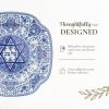 imageSpode Judaica Collection Oval Platter  14 Inch Blue ampamp White Porcelain Serving Tray for Roast Fish Vegetables Challah  Judaic Design Inspired by 1880s Manuscripts  Microwave ampamp Dishwasher SafeMazal Tov
