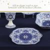 imageSpode Judaica Collection Oval Platter  14 Inch Blue ampamp White Porcelain Serving Tray for Roast Fish Vegetables Challah  Judaic Design Inspired by 1880s Manuscripts  Microwave ampamp Dishwasher SafeMatzoh